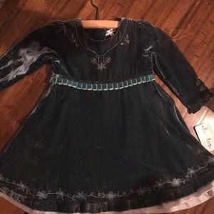 LeTop velvet girls swing dress